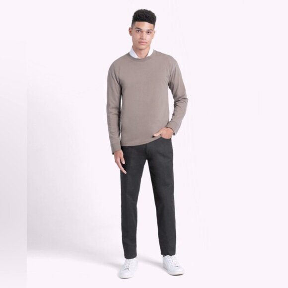 Kenneth Cole Reaction Dark Grey Straight Leg Cotton Blend Pants - Picture 1 of 7